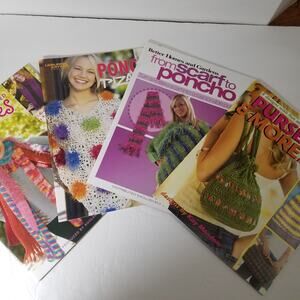 Three crochet books and a knitting book
